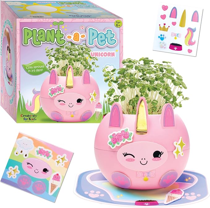 Creativity for Kids Plant-A-Pet: Unicorn| Green Thumb Summer| Mini Unicorn Gifts for Girls & Kids Activities (Ages 6+) (Pack of 6)