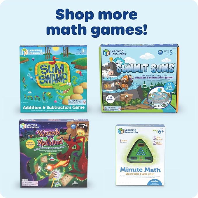 Learning Resources Wizards of Mathland - Multiplication Math Games for Kids, 2nd - 3rd Grade Classroom Board Game, Fun Educational Homeschool Games for Elementary Kids, Math Learning Board Game