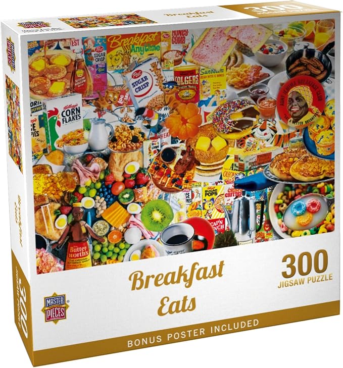 Masterpieces 300 Piece Jigsaw Puzzle for Adults and Families - Breakfast Eats - 19.25"x26.63"