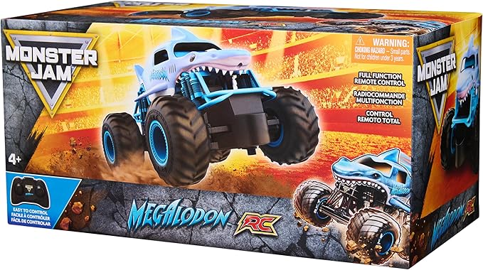 Monster Jam 6047110 Official Megalodon Remote Control Monster Truck, 1:24 Scale, 2.4 GHz, for Ages 4 and Up