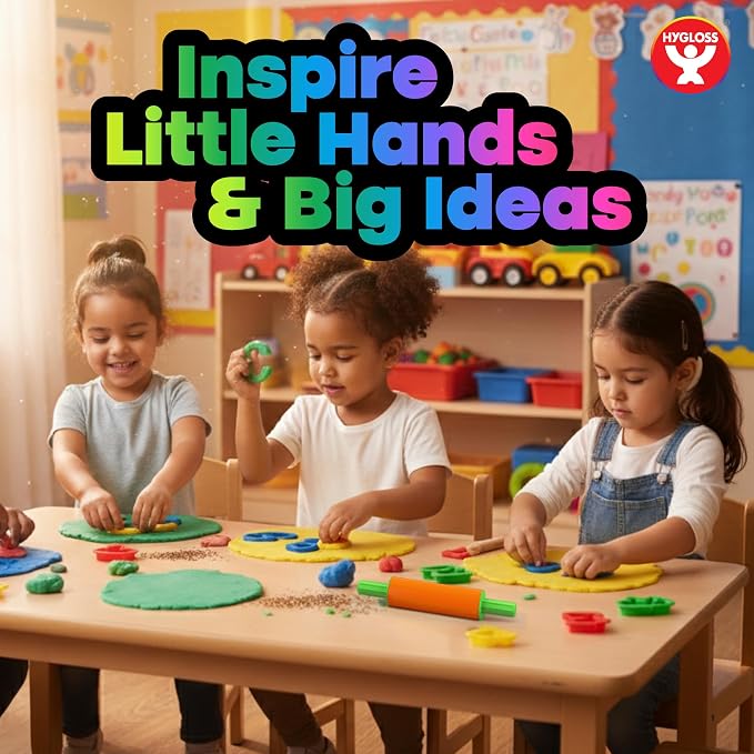 Hygloss 41-Piece Alphabet Cutters Set – ABC Letter and Number Mold Kit with Bright Colors – Educational Clay and Dough Tools & Accessories for Learning – Arts & Crafts for Kids Ages 3-6