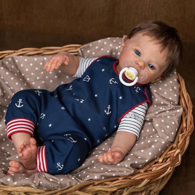 Zero Pam Reborn Baby Dolls Full Body Boy-18'' Realistic Baby Doll Real Life Real Reborn Dolls with Accessories (Modern)