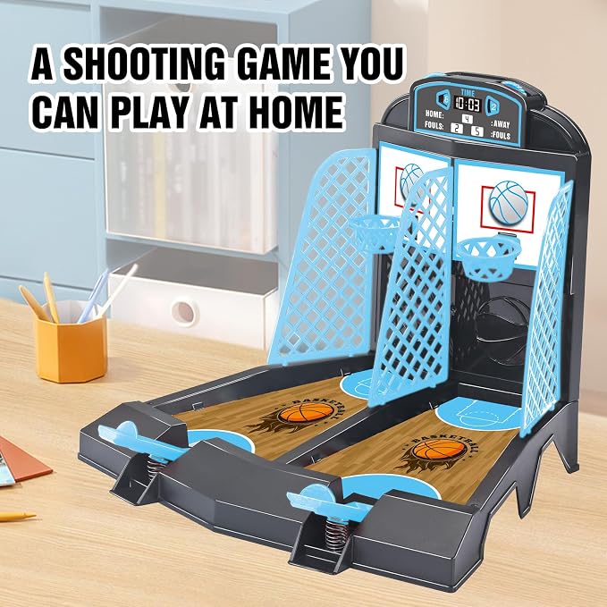 Table Top Games, Glow in The Dark Mini Basketball Game - Desktop Games for Kids,Desk Toys for Office for Adults - Basketball Gifts for Boys 3 4 5 6 7 8 9 10 11 12