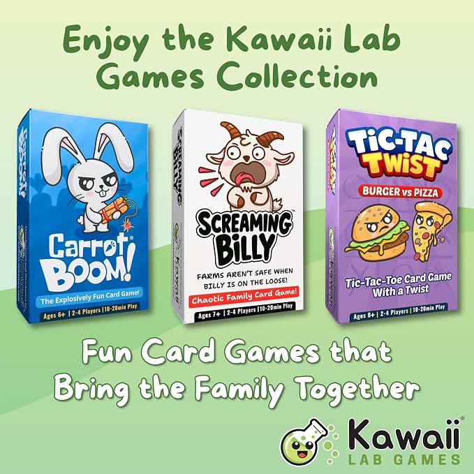 Tic Tac Twist Family Card Game for Kids, Teens & Adults | Quick & Easy Strategy Game for Game Night | Burger vs Pizza Tic Tac Toe with Fun Action Cards | Ages 8+ | 2-4 Players | 10-20 Min