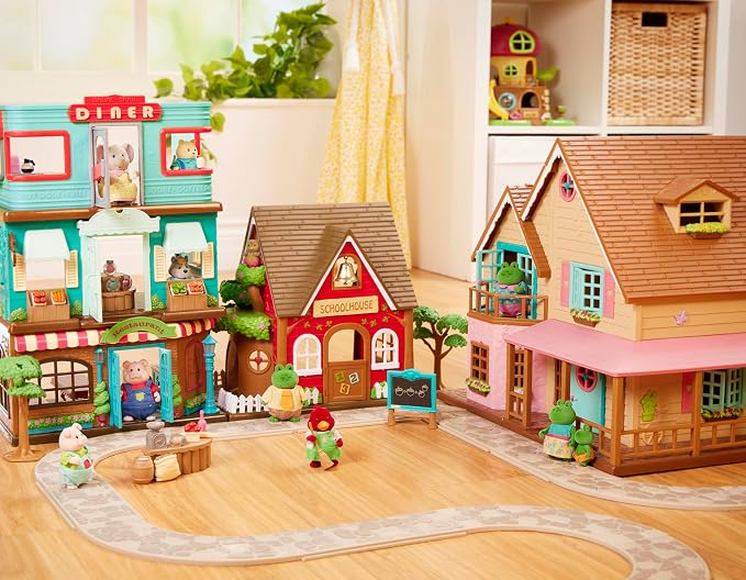 Li'l Woodzeez – Toy Walk – in Health Clinic Dollhouse Playset with Doctor Accessories for Pretend Play, Miniature Animal Figures, Kids Toy Playset for Children 3+ Years