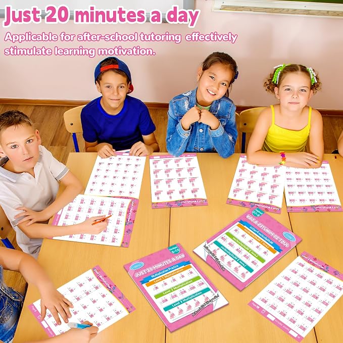 Single&Double Digit Multiplication Math Problem Workbook for 2nd Grade 3rd Grade 4th, Multiplication Practice Worksheets One Page A Day Math for Ages 7-10, Math Repetition Exercise Daily, 56 Pages