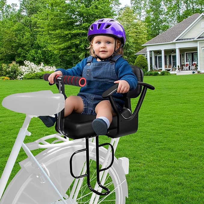 Rear Child Bike Seat, Width Adjustable Toddler & Baby Bike Seat for Adult Bike, Bike Chair for Bicycle, Kids Seat Fits Children 2~6 Years, Supports Up to 55 lbs
