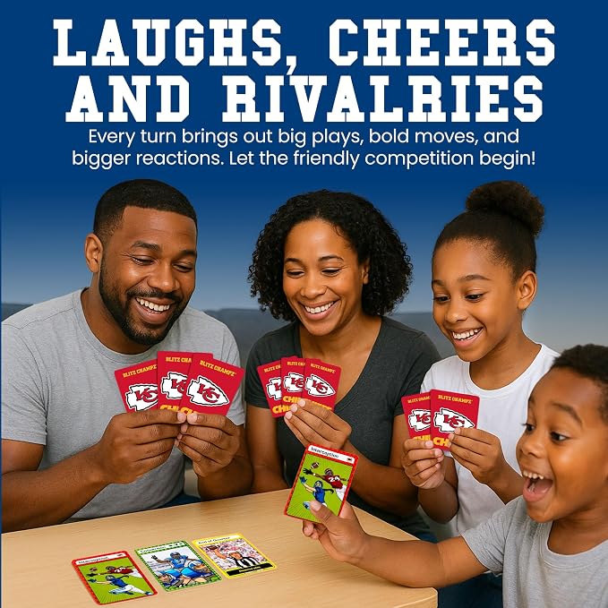 Blitz Champz Kansas City Chiefs – Officially Licensed NFL Playing Cards & Chiefs Gifts for Men & Women, Fun Travel Card Games for Adults & Kids Ages 7+, Camping Games for Friends & Family Game Night