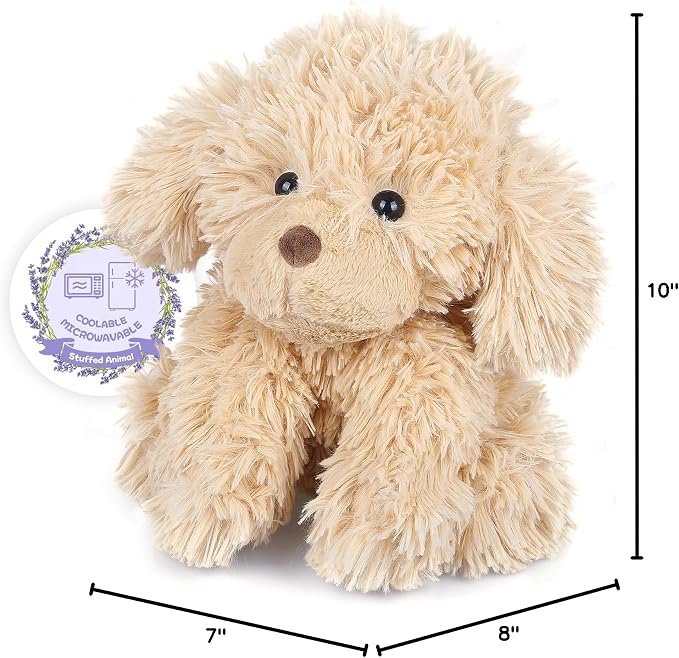 SuzziPals Warmable Golden Retriever Plush Toy Weighted Stuffed Animals, Microwavable Stuffed Animal Heating Pads for Period Cramps, Dog Stuffed Animal for Bedtime, Puppy Plushie Gifts for Kid Women