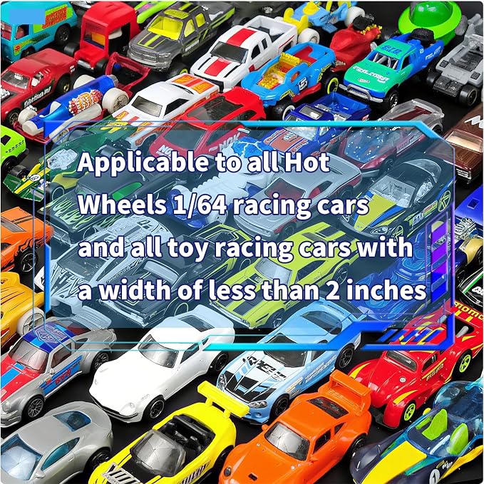 Flex Track 15 Ft Starter Set – Flexible Race Car Ramp Track for Kids, Double-Sided Racetrack for 1:64 Diecast Cars and Similar Toy Cars, Ages 3 & Up with Suction Cups,Blue