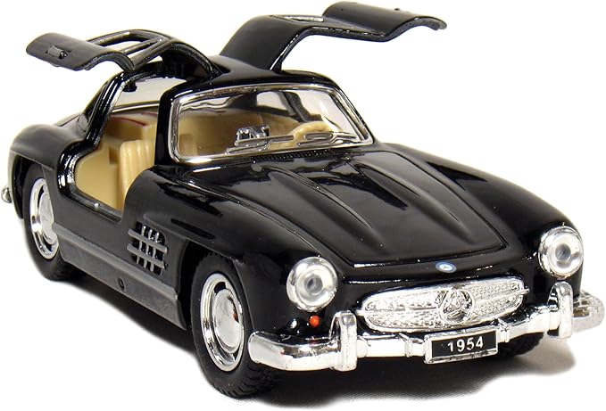 KiNSMART - 1954 Mercedes-Benz 300 SL Coupe Black 5" 1:36 Scale Die Cast Metal Model Classic Super Car Toy