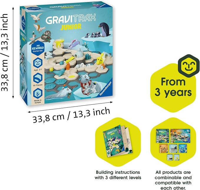 Ravensburger GraviTrax Junior Starter Set L Ice - Marble Run, STEM and Construction Toys for Kids Age 3 Years Up - Kids Gifts