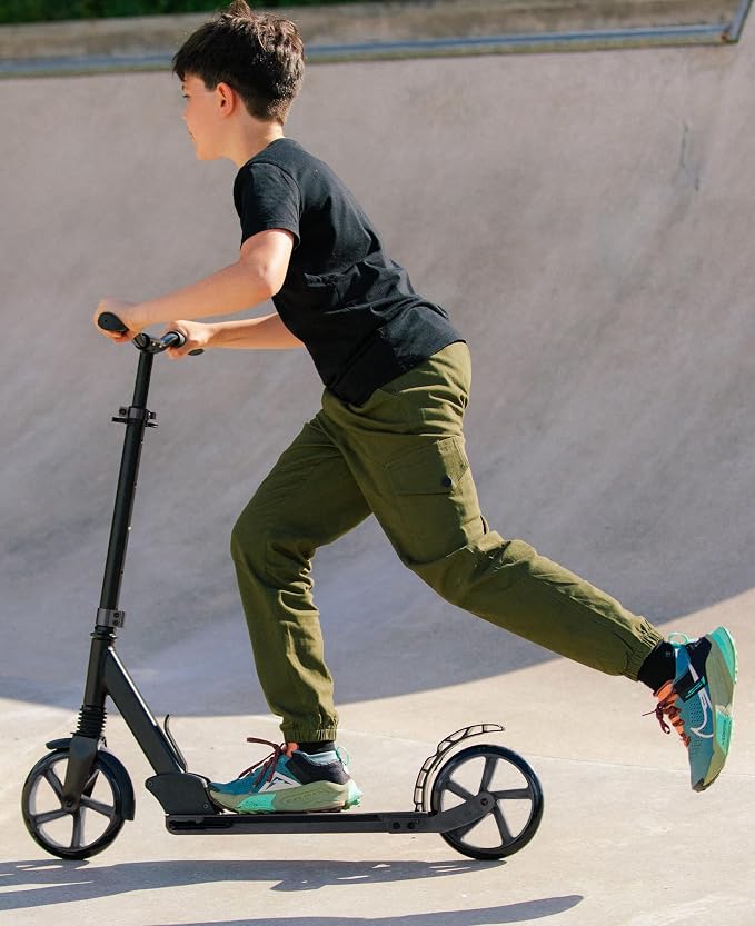 BOLDCUBE Big 2 Wheeler | Scooter for Kids & Teens Ages 7+ Years | Play & Commute | Front Suspension Fit with 200MM Wheels | Height Adjustable 86 to 111 cm