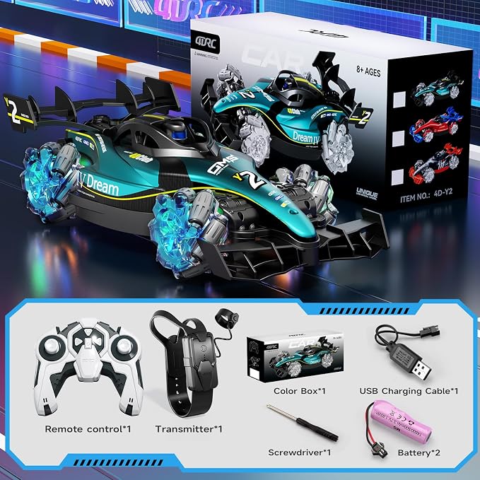 Remote Control Cars, 2.4GHz Monster Truck RC Stunt Cars for Boys Kids Adults, 1:12 Monster RC Truck Off Road with Light & Music, Gifts for 8 9 10 11 12 13 14 15 16+ Years Old Boys Girls Adults