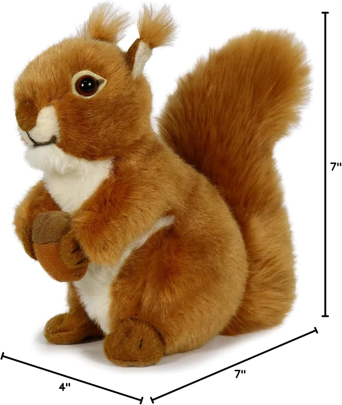 Ice King Bear Reaistic Red Squirrel Stuffed Animal Plush Toy (with Nut)