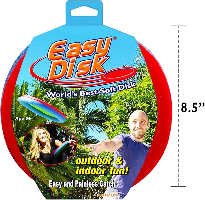 Funsparks Easy Disk - Soft Catch Flying Disc - Easy to Learn and Play Disc Toss for Indoors or Outdoor Games for Kids, Beginners or Advanced Ultimate Flying Disc Game