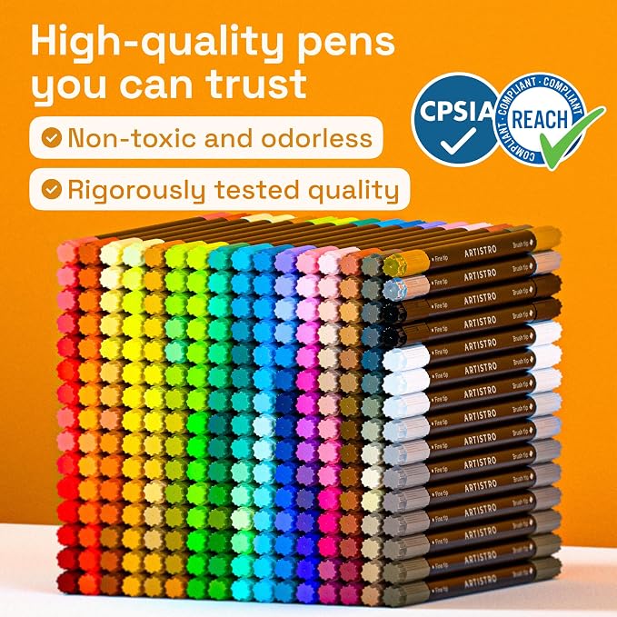 ARTISTRO 240 Acrylic Paint Markers - Paint Pens for Drawing - For Fabric, Rock, Glass, Wood, Molds - Arts & Crafts Gift for Adults, Teens, Kids, Classroom Must Haves & School Supplies
