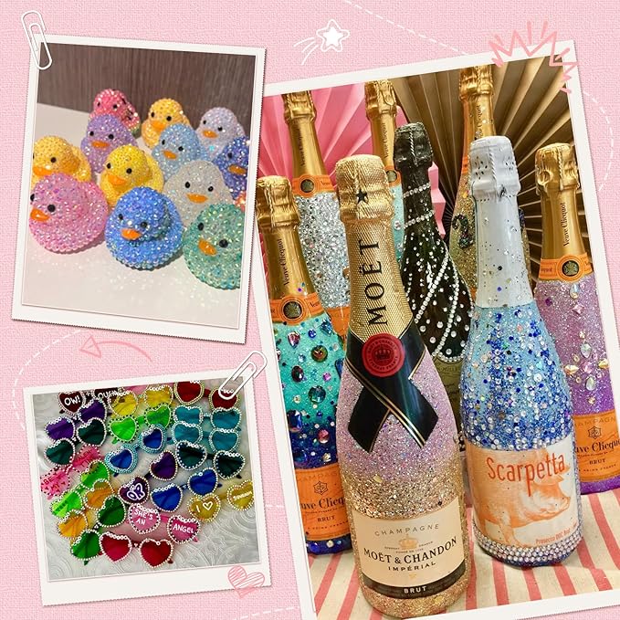 Zefy 40 Colors Resin Rhinestones for Bedazzling, 3mm 40000 Pcs Flatback Gems for Crafting, Bedazzling Kit with 3Pcs B7000 Glue for Clothing Shoes Nail Book Diamond Art