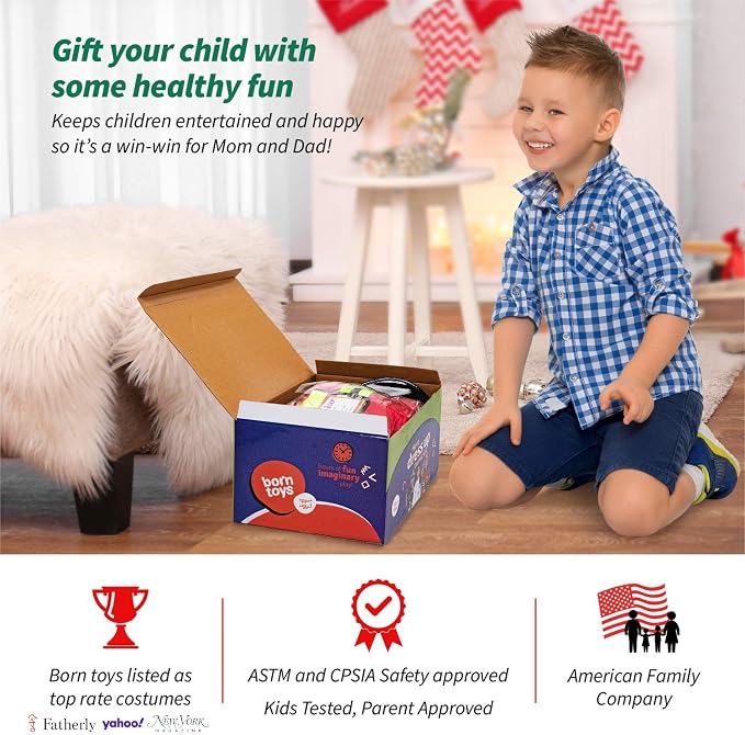 Born Toys 3-in-1 Toddler Dress Up Clothes for Boys & Girls Ages 3-7, Pretend Play Career Outdoor Adventure Set