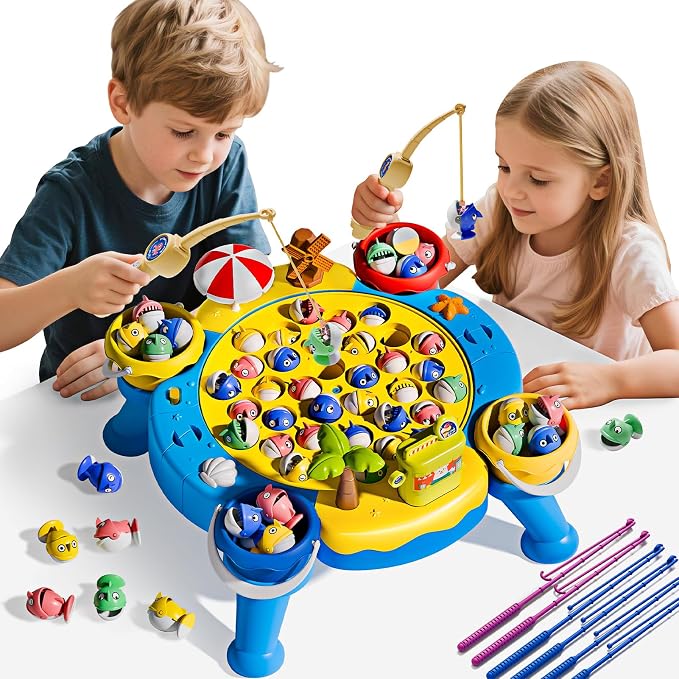 ORANGE OCEAN 70 PCS Magnetic Fishing Games for Kids Ages 4-8, Toddler Board Games for Kids 4-6 8-12, Toys for 3 4 5 6 Year Old Boys Girls, Ideas Birthday Gifts for Boys Girls 3-5 6-8