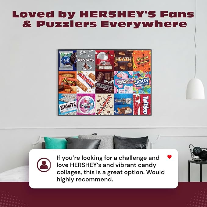 Buffalo Games Hershey Candy Grid 1000 Piece Jigsaw Puzzle for Adults – Classic Chocolate Candy Puzzle with Large Reference Poster