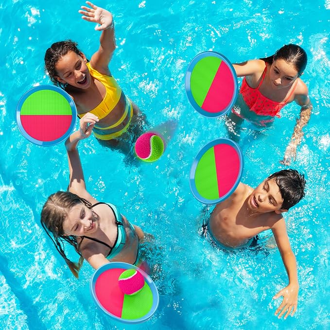 Bennol Toss and Catch Ball Game Outdoor Toys for Kids Outdoor Outside Games Toys for Kids Ages 3 4 5 6 7 8 9 10 Yard Backyard Games Beach Outside (6 Paddle 6 Balls Bulk Set)