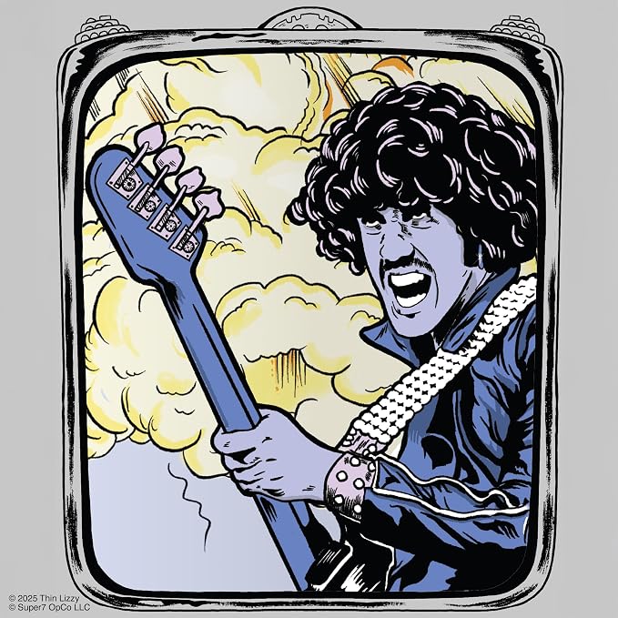 Super7 Reaction Figure Thin Lizzy Phil Lynott (Jailbreak) - 3.75" Thin Lizzy Action Figure with Accessory - Classic Rock Collectibles and Retro Toys