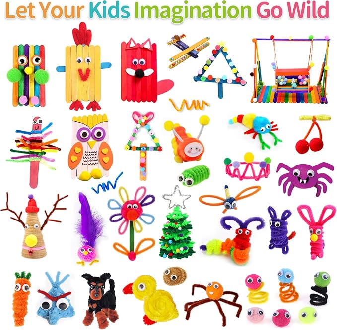 Itopstar 3000+ pcs Arts and Crafts Supplies for Kids | Craft Kit Box for Kids Age 4-5, 4-8, 6-8, 8-12 | Craft Supplies & Materials Crafts Set Toys Art Box Gifts