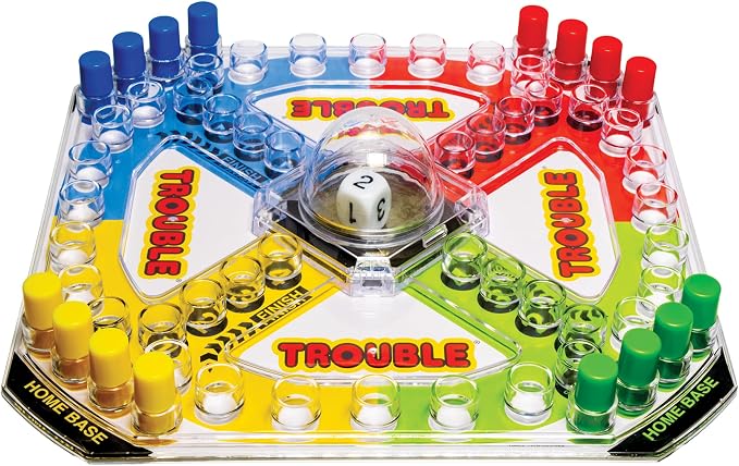 Winning Moves Classic Trouble Games USA, with Retro Artwork and Pop-o-Matic Popper, Designed for Kids, Ages 5+ Perfect for an Indoor Interactive Activity (1176)