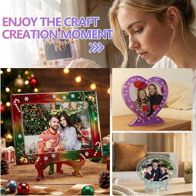 KISREL 26OZ Epoxy Resin Kit for Beginners, Resin Kits with Photo Frame Molds