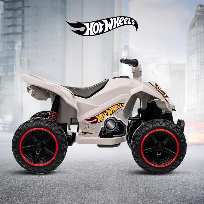 Hot Wheels - 12V ATV Ride On Toy for Kids, LED Headlights, Battery Powered