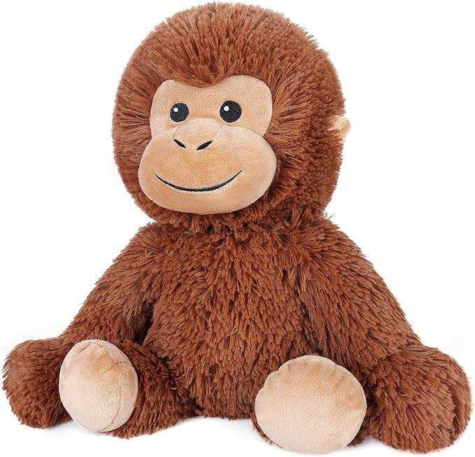 SuzziPals Heatable & Coolable Monkey Stuffed Animal, Microwavable Heating Pad Plushies for Soothing & Relaxation, Lavender Scented Stuffed Plush Toys, Monkey Gifts Boys Girls