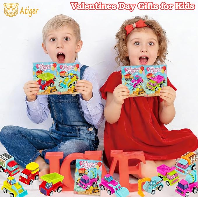Car Toys for Ages 3-5 Kids, 12pcs Pull Back Cars Truck Vehicles Set for Boys Girls, Mini Assorted Construction Vehicle Toy Party Favors, Potty Training Reward for Kids