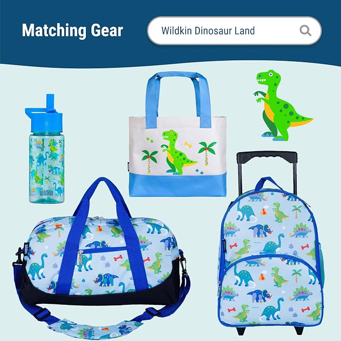 Wildkin Kids Hooded Beach Towel – 100% Cotton, Snap Front for Bath, Pool & Beach - Dinosaur Land