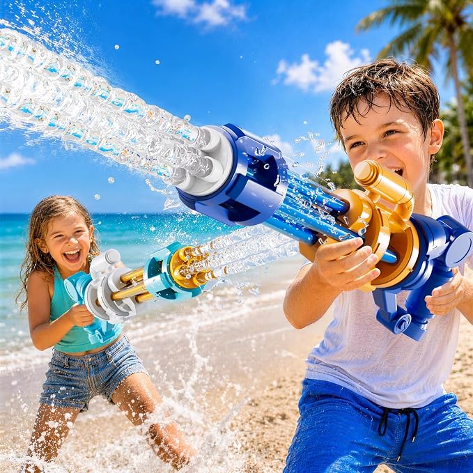 2 Pack Water Guns for Kids, Soaker Squirt Water Gun Toys, Beach Backyard Party Play Game Activities, Outdoor Swimming Water Pool Guns Birthday Gifts Toy for Kid Adults Ages 4-8 8-12 Boys Girls