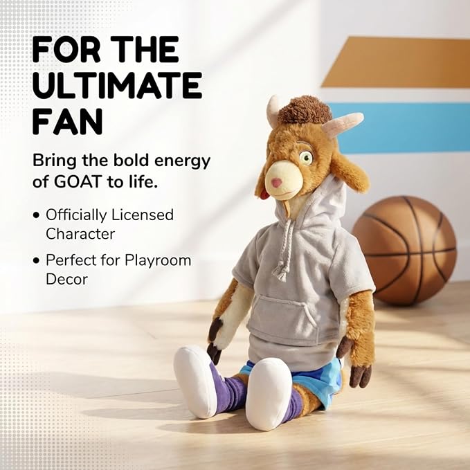 Jay Franco Space Jam Goat 22 Inch Plush Stuffed Animal Pillow Buddy - Super Soft Microfiber, Machine Washable, Embroidered Details, Cozy Kids Gift for Space Jam Fans (Officially Licensed)