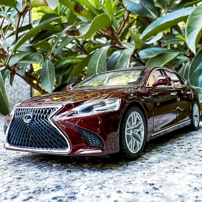BDTCTK 1/32 Compatible for Lexus Ls500h Model Car, Zinc Alloy Pull Back Toy car with Sound and Light for Kids Boy Girl Gift(Brown)