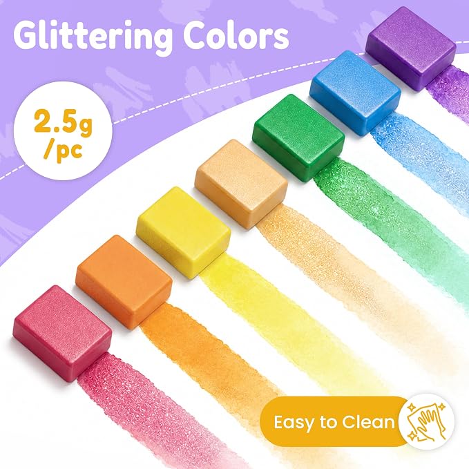 JoyCat Paint with Water Coloring Books & Creative Sticker(Ocean Princess) | Watercolor & Sticker Activity - 200 Pcs Stickers for Kids, Toddler Painting Set, Art & Craft Travel Toy Gifts for Boys Girls