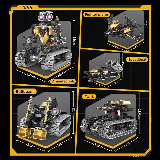 5-in-1 RC Robot Building Kit for Kids, APP & Remote Control STEM Robotics Technic Coding Robotic Toys, Erector Set with 323 Pcs, Educational Toy for Boys Girls Age 8 9 10 11 12 13 14+