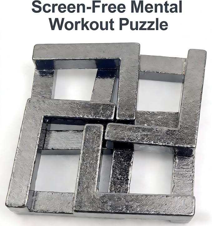 MAGIKON Traditional Brain Teaser, Classical Puzzle Magic Toy (Square Lock)