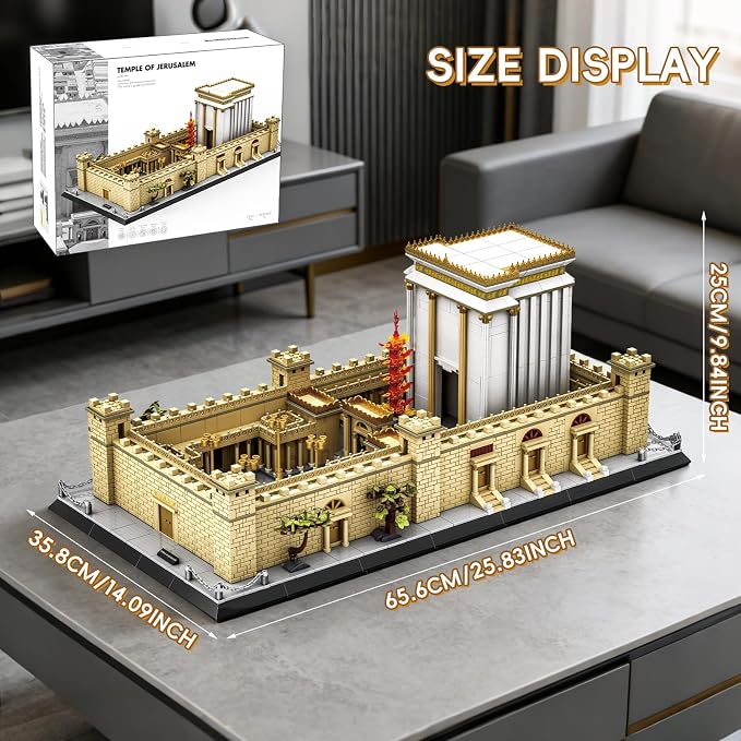 Jerusalem Temple Building Blocks Sets Judaism Architecture Building Toys Solomon’s Holy Temple Model Toys Judaica & Christian Bible Gift for Adults Teens 3233 PCS