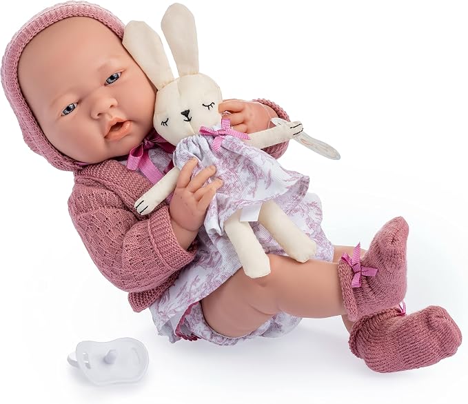 JC Toys La Newborn Royal Collection | Anatomically Correct Real Girl Baby Doll | 15" All-Vinyl Baby Doll | Designed by Berenguer Made in Spain | Ages 2+ | Pink Gift Set