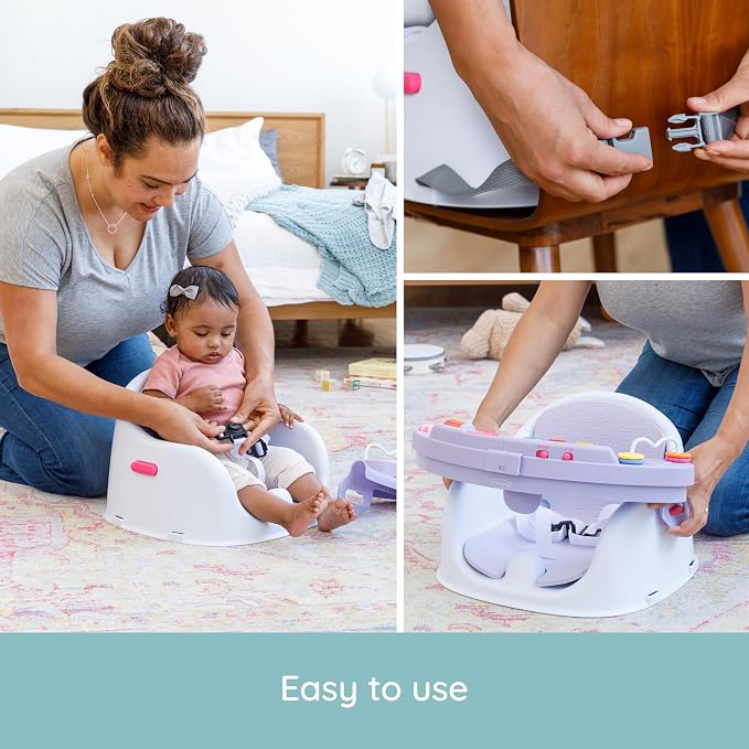 Infantino Music & Lights 3-in-1 Discovery Seat & Booster, Interactive Toddler Seat for Dining Table or Kitchen Chair, Baby Activity Center & Snack Tray, 20 Sounds & Songs, Lightweight Baby Essentials