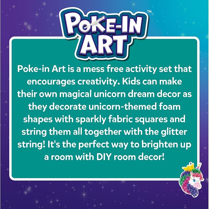 Skillmatics Poke-in Art - Magical Unicorn Dream Decor, Mess-Free Fun for Kids, DIY Wood Craft Kits, Screen-Free Activity, Gifts for Ages 4, 5, 6, 7, 8, 9