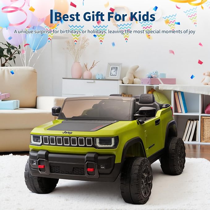 Garvee 24v Licensed Kids Ride on Car, 2 Seater Electric Truck for Big Kids with Parent Remote Control, 3 Speeds, Bluetooth Music, LED Lights for Ages 3-8