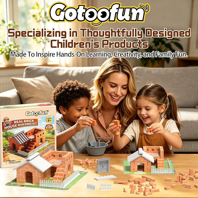 Mini House Building Kit for Kids Ages 8+, Tiny House Building Toy with Real Mini Bricks, STEM DIY Construction Set, Cottage House Architecture Craft Gift for Boys and Girls