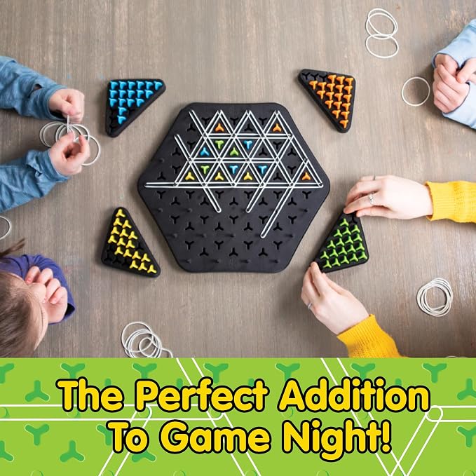 Triggle Triangle Chess Board Game - Board Games for Family Night - Strategic Game Play - Multi-Player Board Games - Builds Hand & Eye Coordination - Preschool Toys, Ages 8+