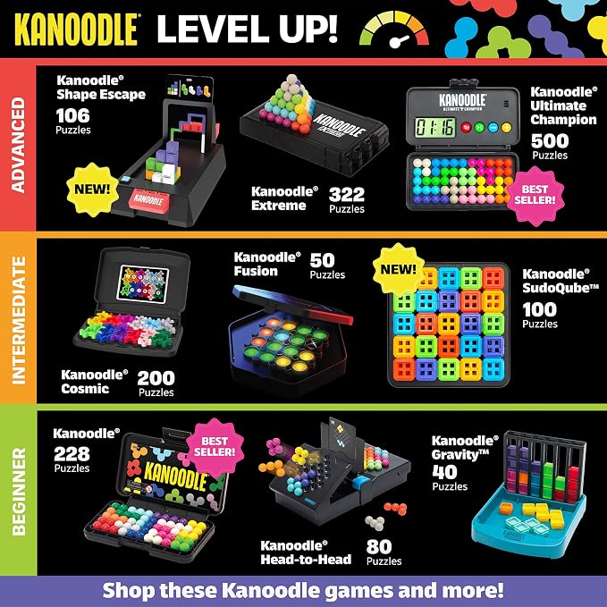 Educational Insights Kanoodle Fan Edition - 20th Anniversary (Cyan) - 3D Puzzles for Kids, Teens, and Adults, Brain Teasers for Kids 8-12, Challenging Logic Puzzles, Single Player Puzzle Toys