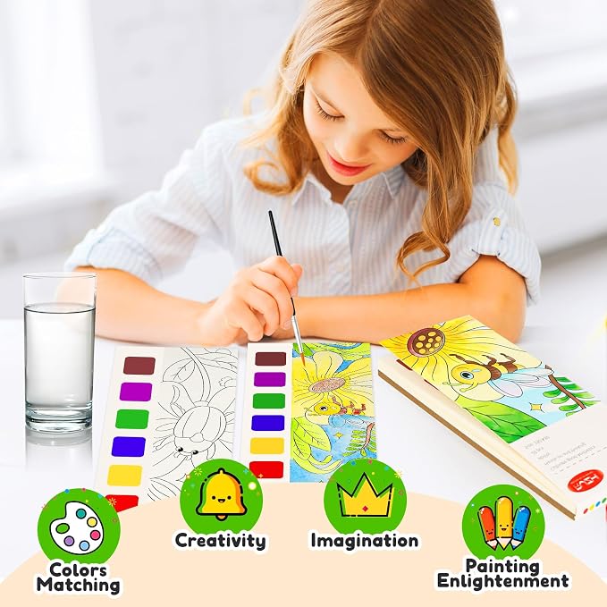 Water Coloring Book,Paint with Water Books for Kids Ages 3-5,Watercolor Painting Book for Toddlers 4-6,Creative Arts and Crafts & Airplane Travel Essentials for Boys Girls