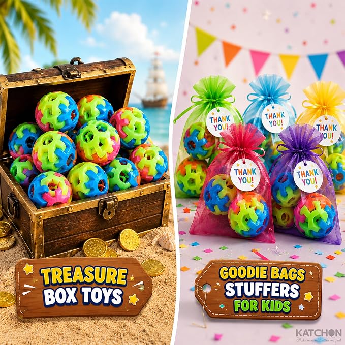 KatchOn, 3D Puzzle Ball Brain Teasers for Kids - Pack of 12 | Fidget Ball Puzzle for Kids 4-8, Prizes for Classroom, Goodie Bag Stuffers, Educational Toys for Birthday Party, Back to School Gifts
